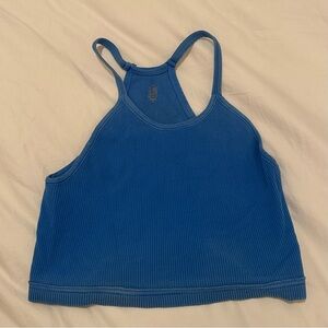 Happiness Runs blue tank